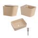 Комплект Qtap Tern Beige 3 в 1: підвісний унітаз Ultra Quiet + біде підвісне + раковина накладна QTTERSB49163 SD00055287 фото 20