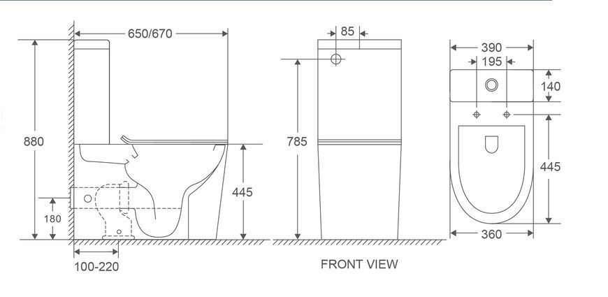 Унитаз-компакт Mixxus Premium Bevel-0402-R 670x390x880mm, система смыва RIMLESS (MP6474) MP6474 фото