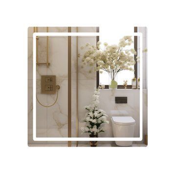 Дзеркало Qtap Mideya 800x800 з LED-підсвічуванням Touch, з антизапотіванням, димером QT2078NCF8080W SD00051750 фото