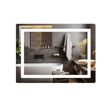 Зеркало Lidz Kubis (KU2) 800х600 с LED-подсветкой Touch, с антизапотеванием, с диммером, рег. яркости LD78LF904708048446 SD00054570 фото