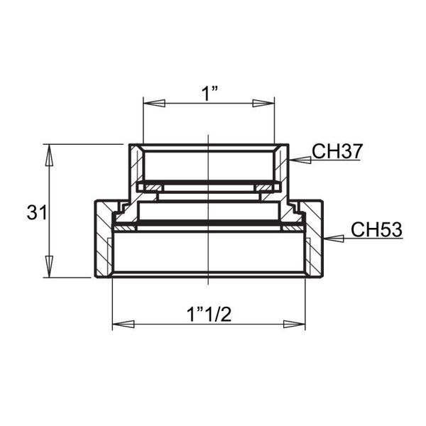 Перехідник плоский Icma 1" 1/2х1" ВН No796 SD00030553 фото