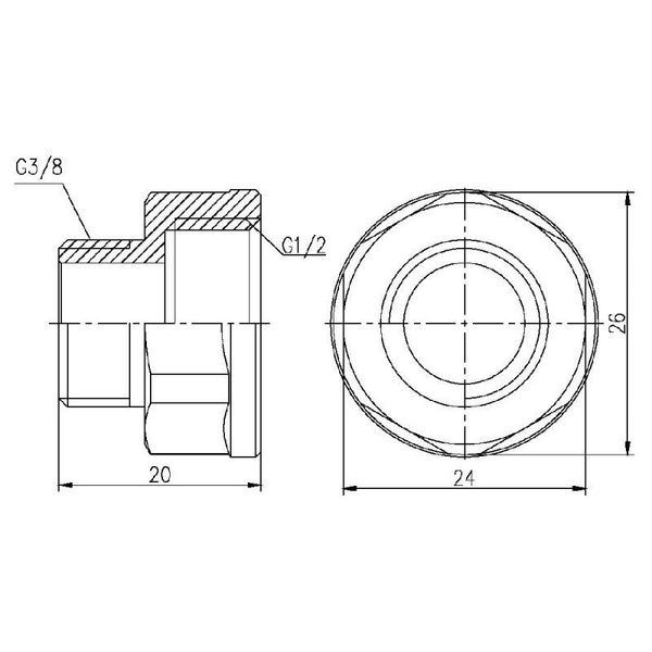 Перехід SD Forte 1/2"х3/8" ВН SF360159 SD00002615 фото