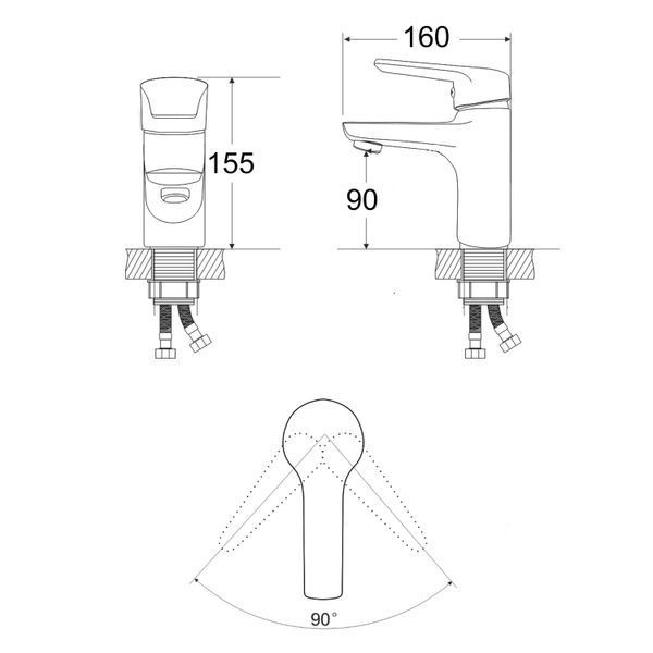 Смеситель для раковины Lidz Tani 0011F1 (k40) LDTAN001F1CRM44959 CRM SD00051083 фото