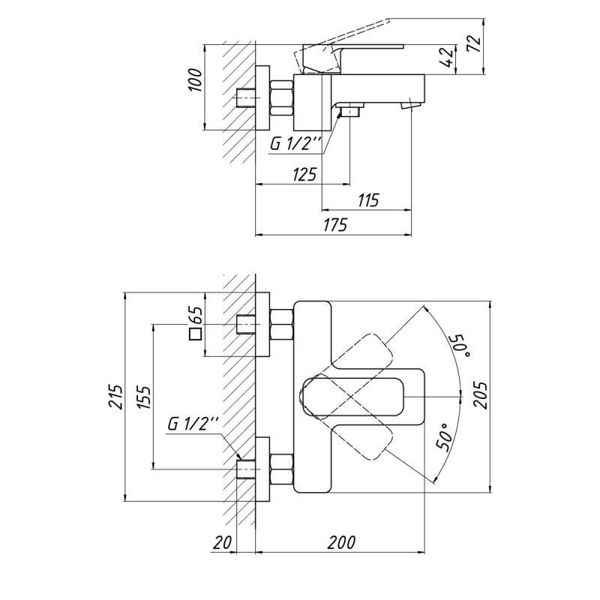 Смеситель для ванны Qtap Namesti QTNAM3025102DC Chrome SD00042103 фото