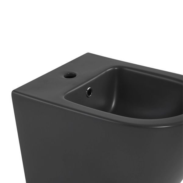 Комплект Qtap Robin Anthracite 3 в 1: унитаз подвесной Ultra Quiet + биде подвесное + раковина накладная QTROBAN49157 SD00055281 фото