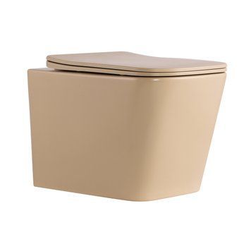 Унитаз подвесной Tern Ultra Quiet 490&times;365&times;325&nbsp;мм, Beige, с сиденьем Slim Duroplast / Soft-close / Quick Release QT17332303ASSB Qtap SD00054290 фото