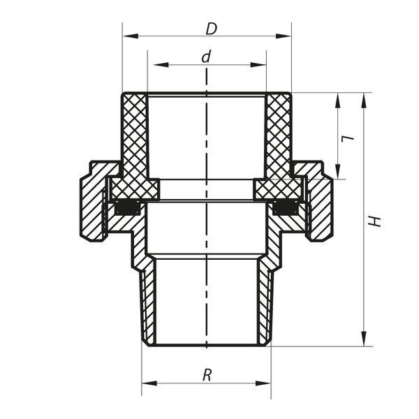 Сгон-американка НР 25x3/4M PPR Koer K0136.PRO (KP0172) KP0172 фото