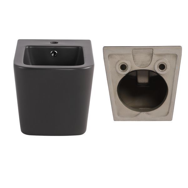 Комплект Qtap Tern Anthracite 3 в 1: підвісний унітаз Ultra Quiet + біде підвісне + раковина накладна QTROBAN49157 SD00055285 фото