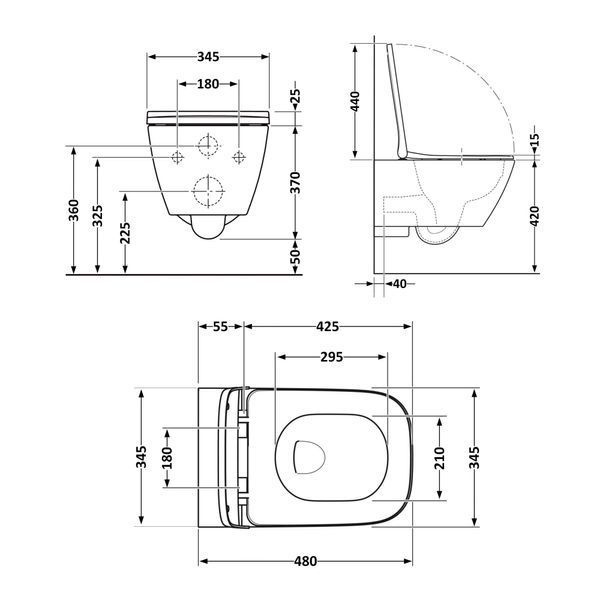 Унитаз подвесной Tern Ultra Quiet 490&times;365&times;325&nbsp;мм, Beige, с сиденьем Slim Duroplast / Soft-close / Quick Release QT17332303ASSB Qtap SD00054290 фото