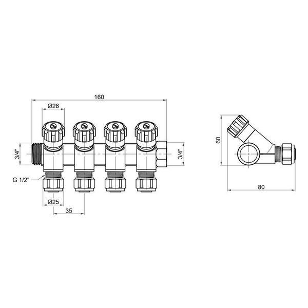 Коллектор SD Plus 3/4" 4 выхода SD230W4 SD00005186 фото