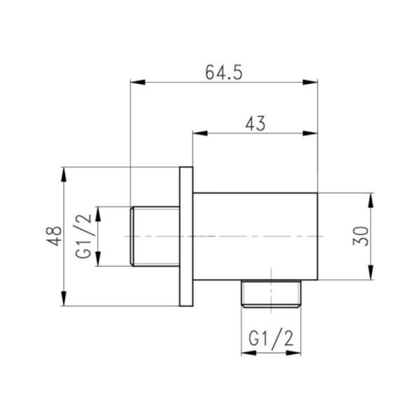 Акционный набор Qtap 1+1=3: Подключение для шланга Spojeni Matt Black, прямоугольное QT809810842857NB SD00056276 фото