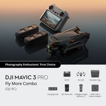 Квадрокоптер DJI Mavic 3 PRO FLY MORE COMBO (DJI RC) (CP.MA.00000660.01) 16900/38629 фото