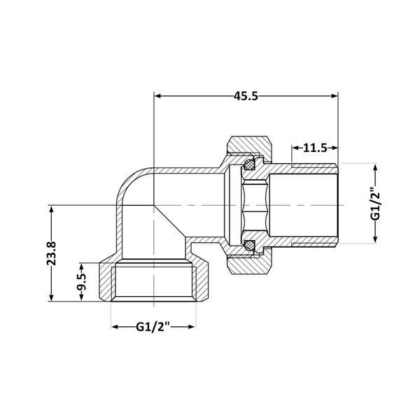 Сгон-американка Thermo Alliance Base 1/2"ВН угловой, никель SD191W15 SD00008337 фото