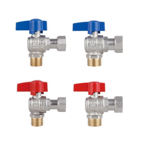 Комплект угловой кранов Thermo Alliance Standart 1/2"ВН -3/4"ВН с накидной гайкой для подключенние котла TAS225RBW1520 SD00054692 фото