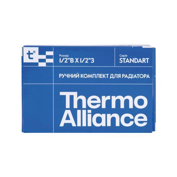 Комплект радіаторних кранів Thermo Alliance Standart 1/2" ВН кутовий TAS232W15 SD00053598 фото