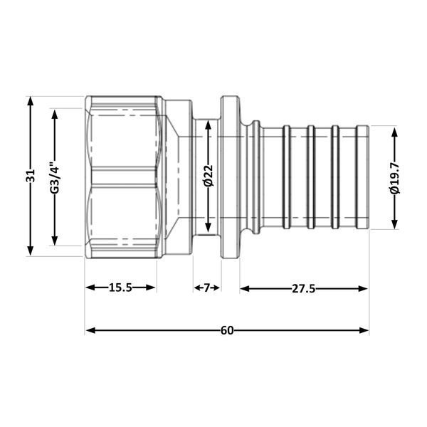 Переходних под натяжную гильзу Icma №1033&nbsp;d25х3,5-3/4"В 851033AEGX05 SD00053869 фото