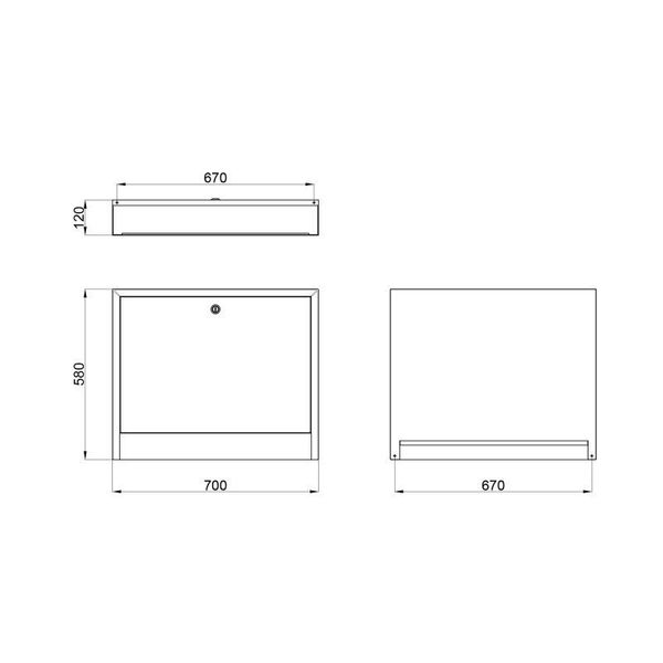 Коллекторный шкаф Icma (UA) 700х580х120 наружный №3 SD00021477 фото