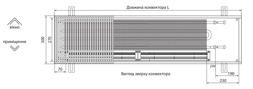 Внутрішній конвектор Fancoil з природною конвекцією FC 90 (+1) 300 881026530 фото