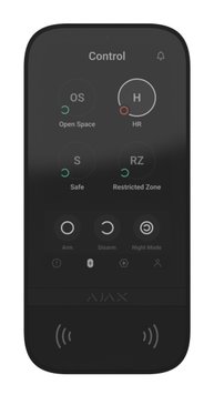 Бездротова клавіатура з сенсорним екраном Ajax KeyPad TouchScreen Black 13966/34513 фото