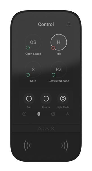 Бездротова клавіатура з сенсорним екраном Ajax KeyPad TouchScreen Black 13966/34513 фото