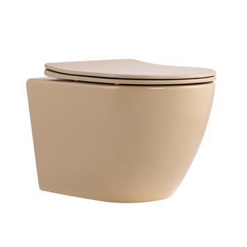 Унитаз подвесной Robin Ultra Quiet 490&times;365&times;325&nbsp;мм, Beige, с сиденьем Slim Duroplast / Soft-close / Quick Release QT13332381АSSB Qtap SD00054280 фото