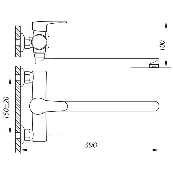 Смеситель для ванны Zerix PUD7 045 (ZX2810) ZX2810 фото