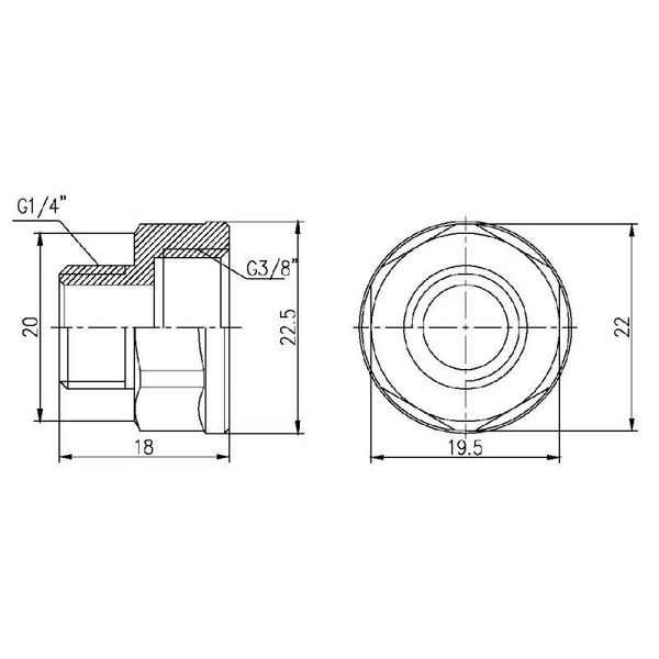 Перехід SD Forte 3/8"х3/4" ВН SF36096 SD00002618 фото