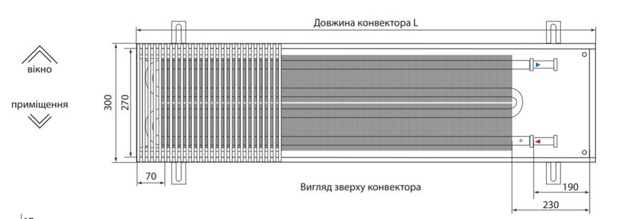 Внутрипольный конвектор Fancoil с природной конвекцией FC 120 (+1) 300 881060218 фото