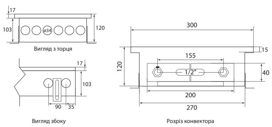 Внутрипольный конвектор Fancoil с природной конвекцией FC 120 (+1) 300 881060218 фото