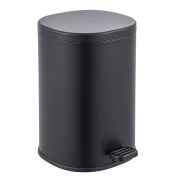 Відро для сміття з плавним закриттям овальне Zerix Prime-TC0105 Black 5л колір чорний (ZX5902) ZX5902 фото