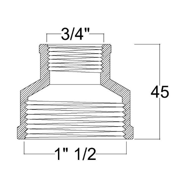 Муфта редукційна SD Forte 1" 1/2х3/4" ВВ SF3574020 SD00002549 фото