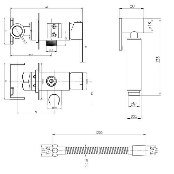 Набір для гігієнічного душу Qtap Inspai-Varius QT259710842859NB SD00048969 фото