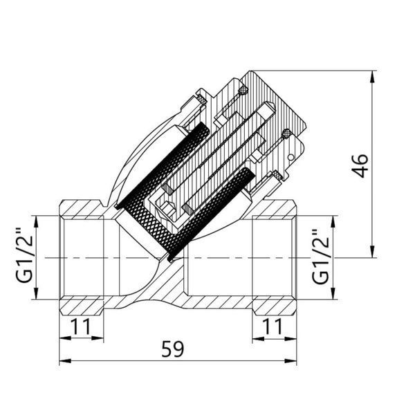 Фильтр грубой очистки Thermo Alliance Forte для воды 1/2"ВВ косой с магнитом TAF126MW15 SD00053359 фото