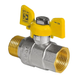 Кран кульовий KOER KR.218.G - 1" FM ГШМ YELLOW, ручка "метелик" жовта (KR0096) KR0096 фото 1