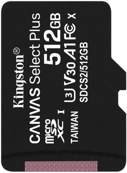 Карта пам'яті Kingston microSDXC Canvas Select Plus V30 A1 512GB (SDCS2/512GBSP) 17254/24590 фото