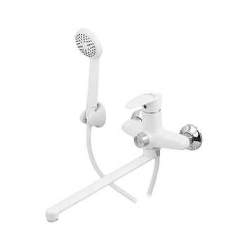 Смеситель для ванны Plamix Cezar-006 EURO SET White (со шлангом, лейкой и кронштейном) (PM0666) PM0666 фото