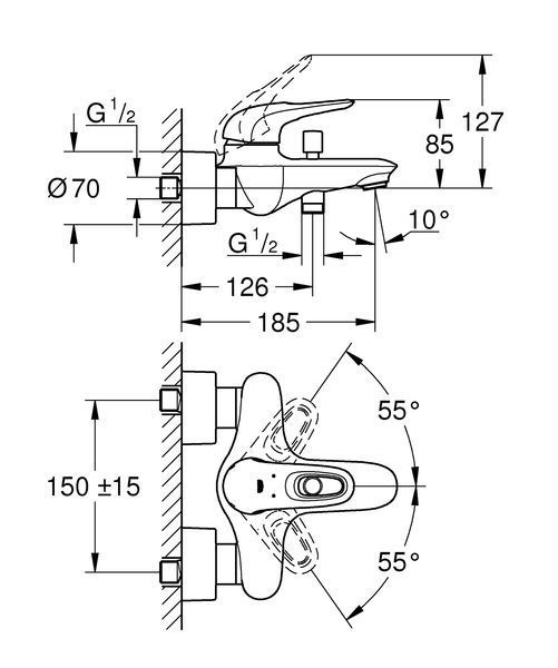 Смеситель для ванной Grohe Eurostyle (33591LS3) 33591LS3 фото