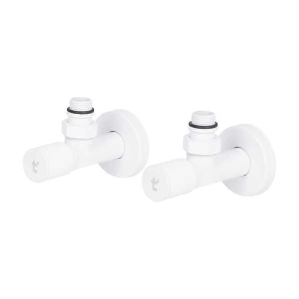 Комплект кранів Thermo Alliance Standart 1/2" З для рушникосушарки кутовий білий SF395W15W SD00053595 фото