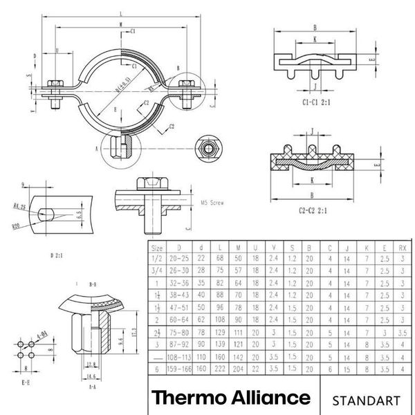 Хомут Thermo Alliance Standart с черной резиной 1/2" (D20-25 мм) SD10015B SD00051758 фото