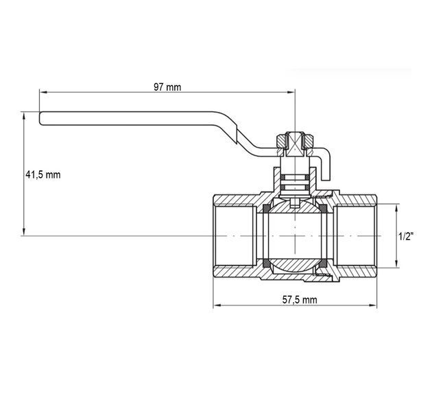 Кран шаровый Koer KG.204 - 1/2" FF ГГР (газ) (KR4960) KR4960 фото
