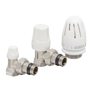 Комплект для подключения радиатора Koer SET-11 - 1/2"x1/2" (угловой) с термоголовкой ВН (KR3175) KR3175 фото