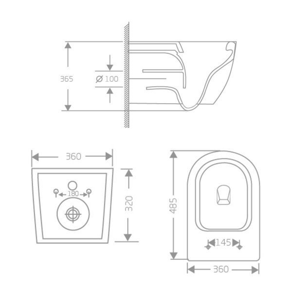 Унитаз подвесной Jay Rimless 485&times;360&times;320 мм, White, с сиденьем Slim Duroplast/ Soft-close/ Quick Relase QT07335177RW Qtap SD00054231 фото