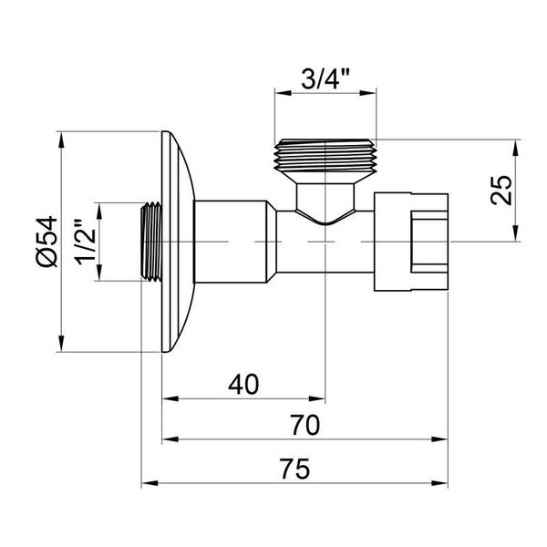 Кран приладовий буксовий Icma 1/2"х3/4" кутовий No519 SD00020745 фото