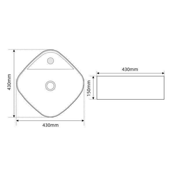 Раковина накладна MIXXUS PREMIUM WAVE-0201 MARBLE 430х430х150mm (отвір під змішувач) (MP6536) MP6536 фото