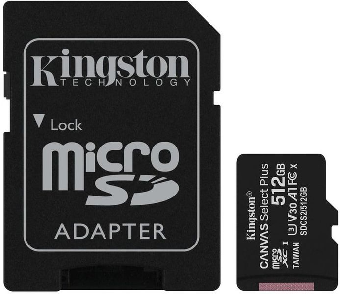 Карта пам'яті Kingston microSDXC Canvas Select Plus V30 A1 512GB (SDCS2/512GB) 17255/33876 фото