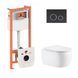 Готовое решение Qtap для ванной комнаты: подвесной унитаз Taurus Ultra Quiet 515&times;360&times;350 + комплект инсталляции Nest 4в1 (круглая клавиша Matt Black) SD00055998 фото 1