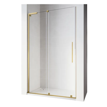 Дверь в нишу Walk-In раздвижная Koer SR SD07-120x200-L-TR-12 прозрачное стекло Easy Clean 8мм Матовое золото (KR5687) KR5687 фото