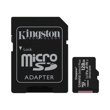 Карта пам'яті Kingston microSDXC 128GB Canvas Class 10 UHS-I U1 V10 A1 + SD-адаптер (SDCS2/128GB) 8621/10748 фото