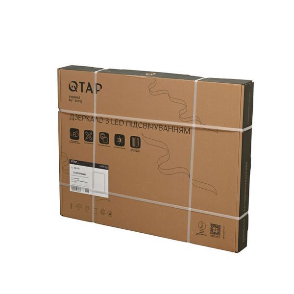Зеркало Qtap Mideya (MI2) 600х800 с LED-подсветкой Touch, с антизапотеванием, диммером, рег. яркости QT2078F6080 SD00054602 фото