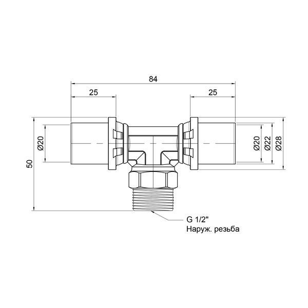 Трійник прес Icma 20х1/2"х20 ЗР №407 SD00009349 фото